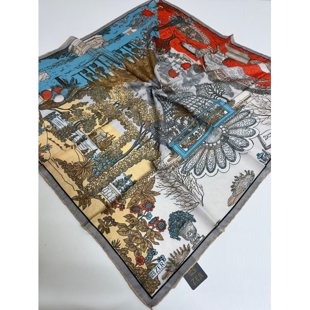 96*96 GARDEN DESEN EŞARP SOFT SARI