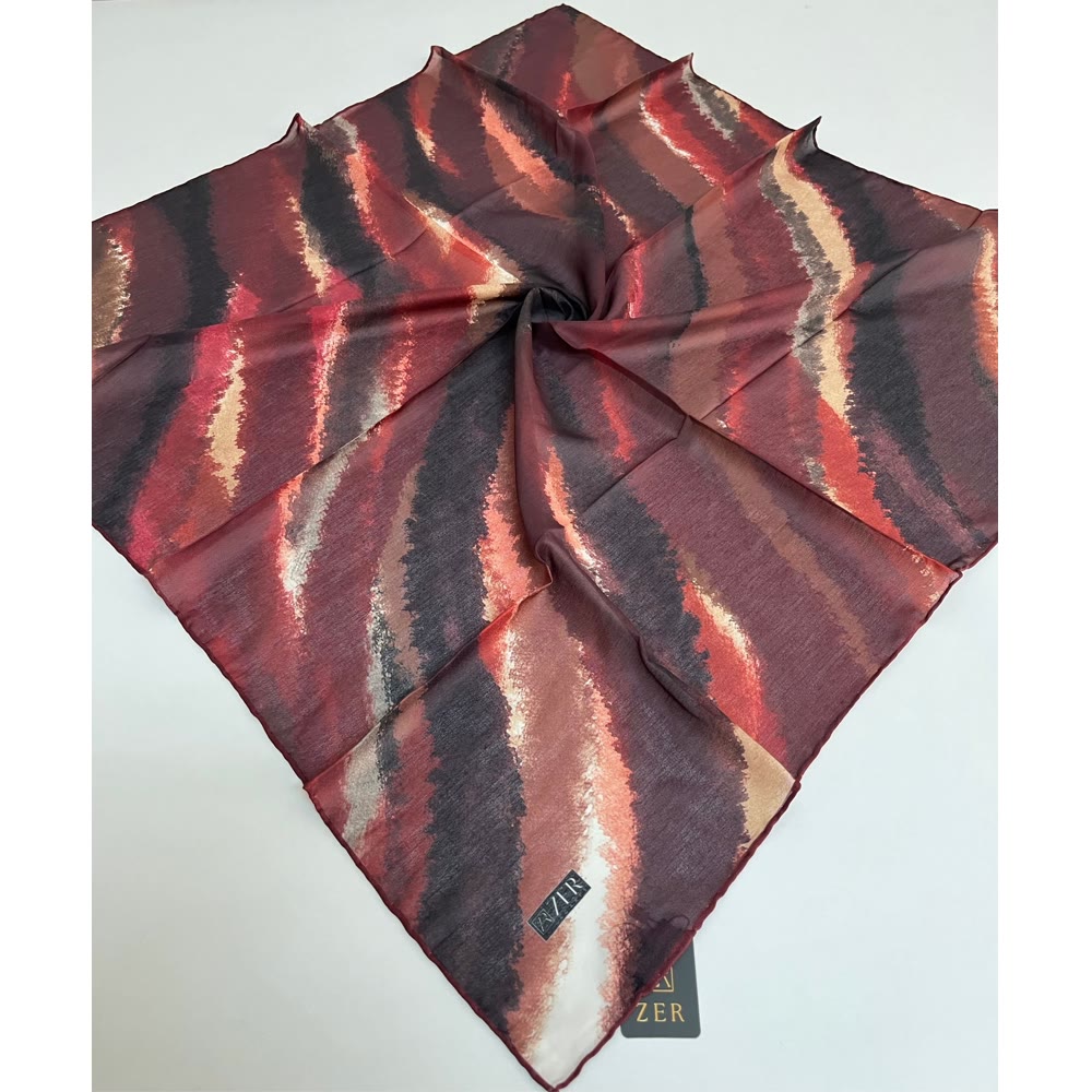 BATİK DESEN EŞARP BORDO SİYAH