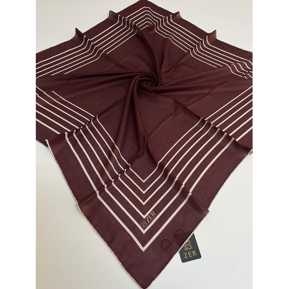 ÇİZGİ DESEN EŞARP BORDO