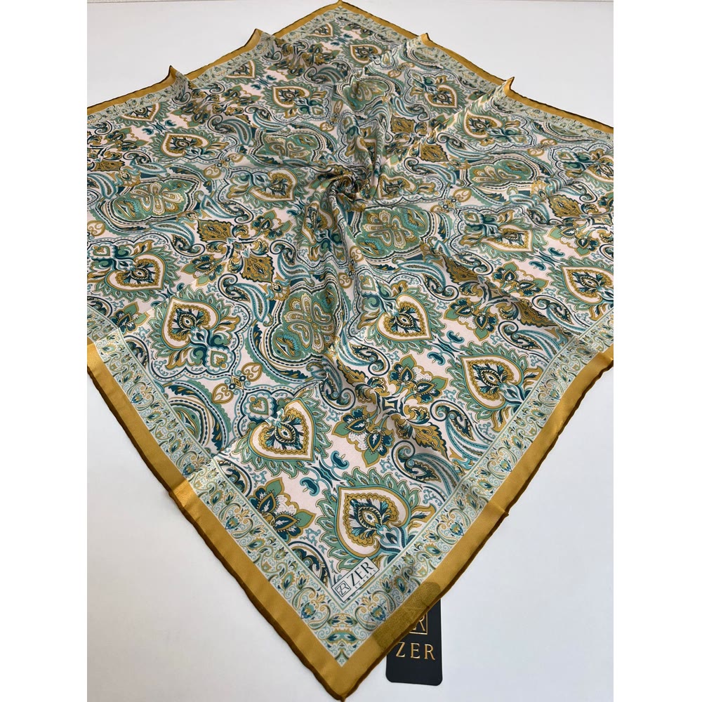 ETNİK DESEN EŞARP SICAK SARI-YEŞİLLİ