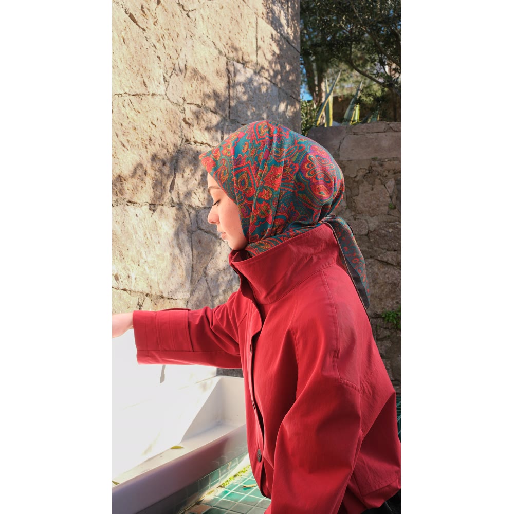ETNİK DESEN EŞARP YEŞİLLİ 