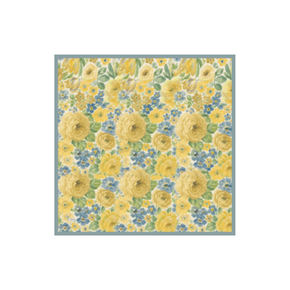 FLOREA EŞARP SOFT SARI INDIGO ÇİÇEK
