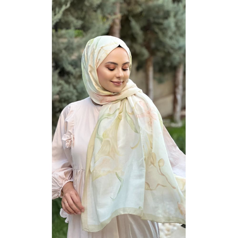 FLOYA ŞAL KREM ÇİÇEK
