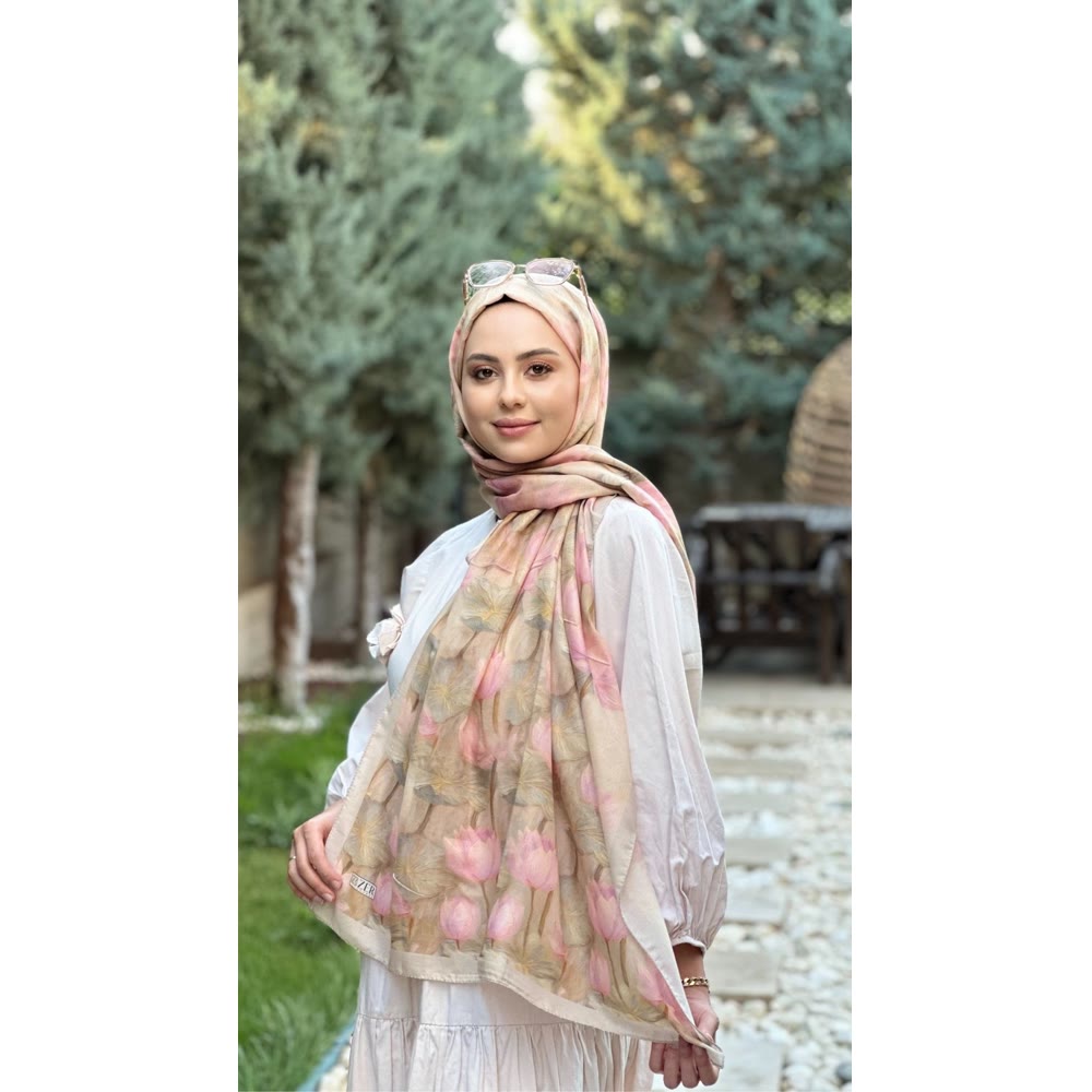 FLOYA ŞAL SOFT PEMBE ÇİÇEK