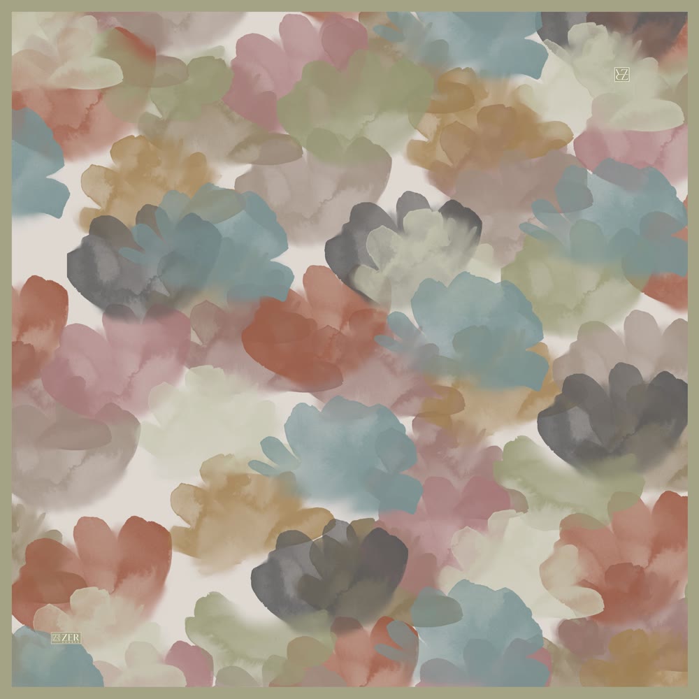 PASTEL BLOOM EŞARP SOFT RENKLİ ÇİÇEK 
