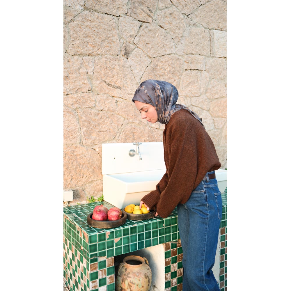 PURE ORGANIC EŞARP GRİ