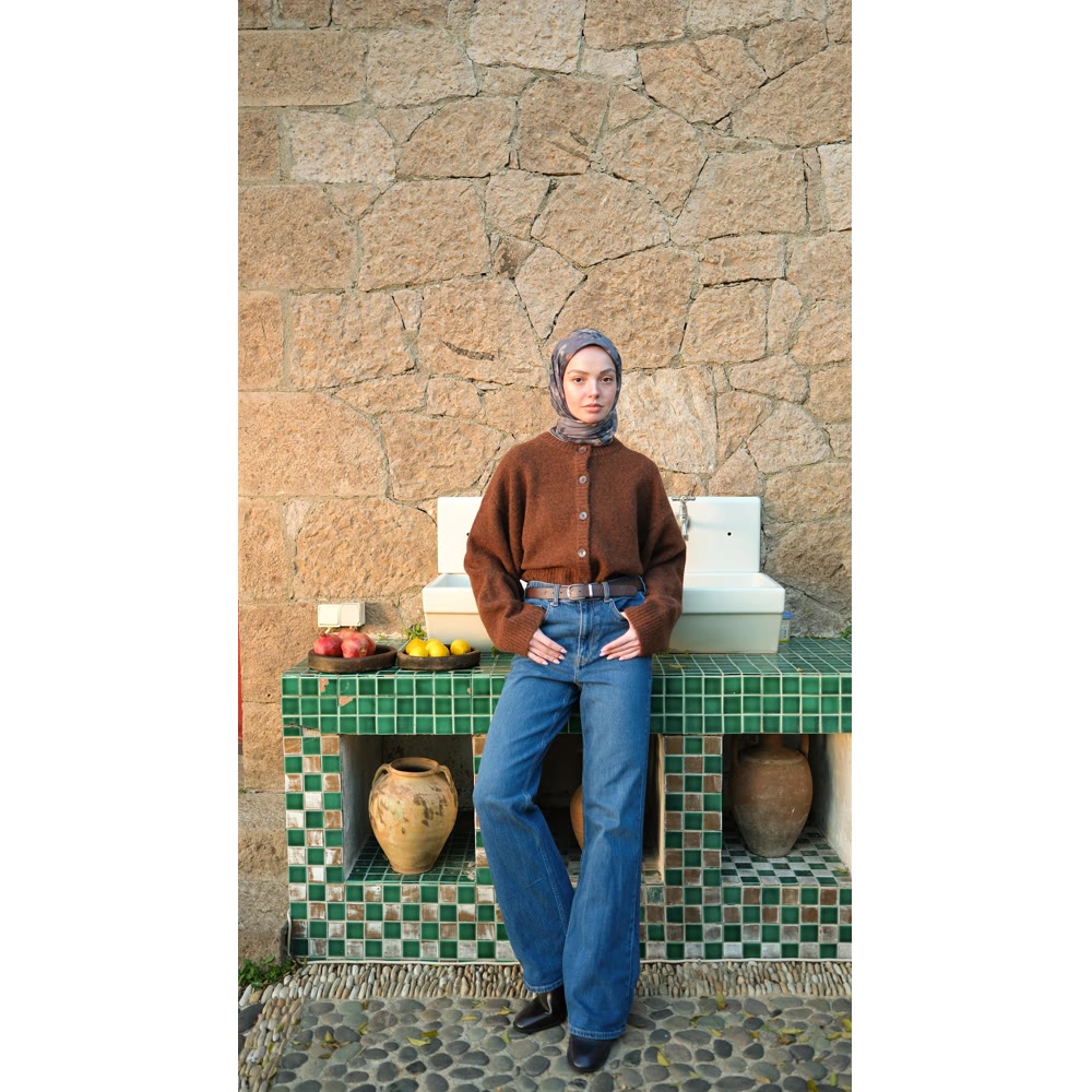 PURE ORGANIC EŞARP GRİ 