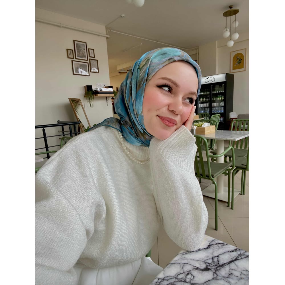 PURE ORGANIC EŞARP MAVİ