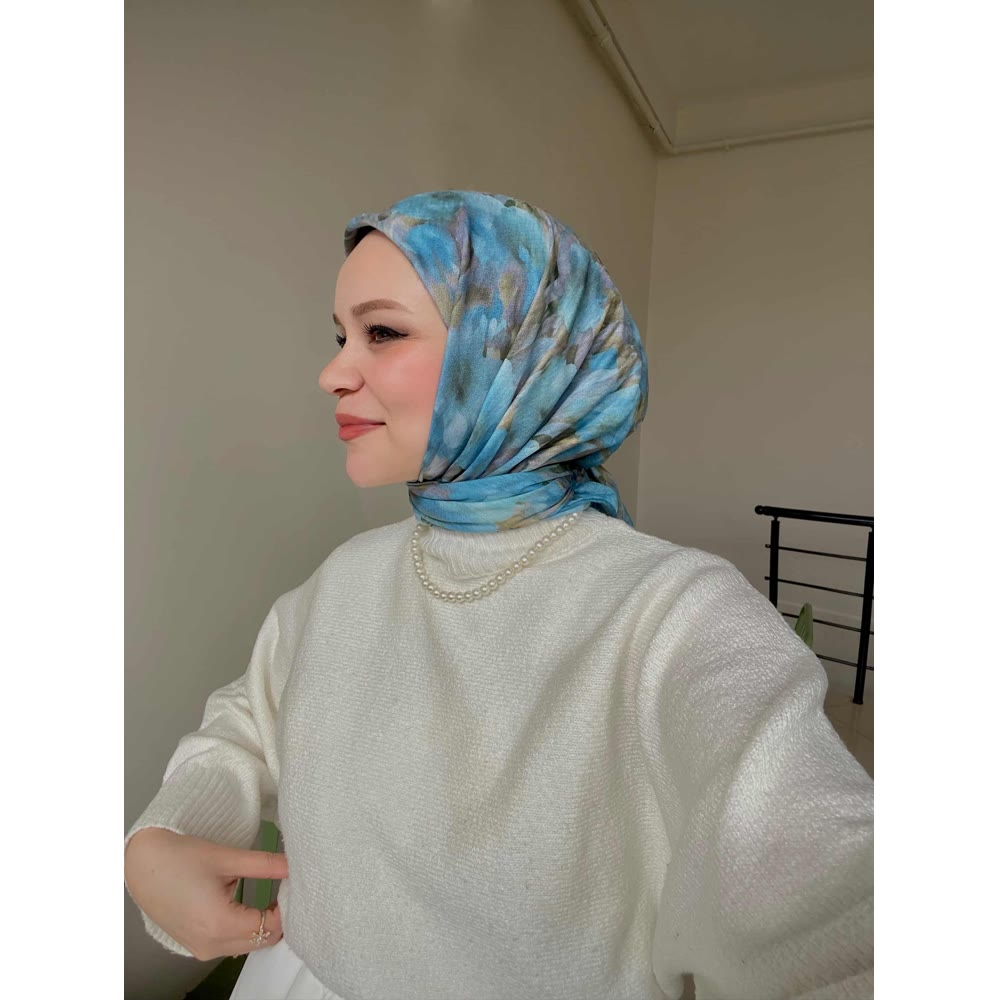 PURE ORGANIC EŞARP MAVİ 