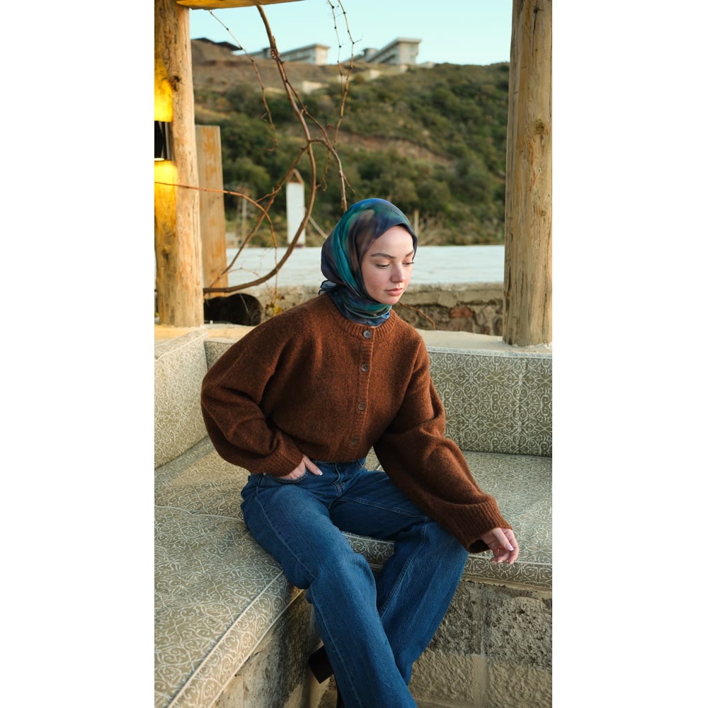 PURE ORGANIC EŞARP PETROL