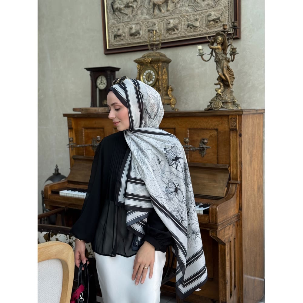 SİYAH-BEYAZ DESEN ŞAL 4
