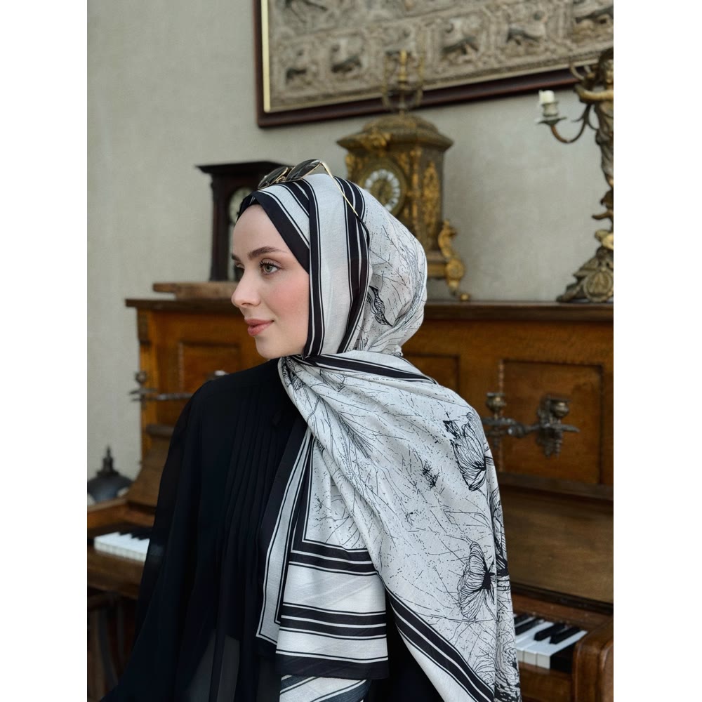 SİYAH-BEYAZ DESEN ŞAL 4 