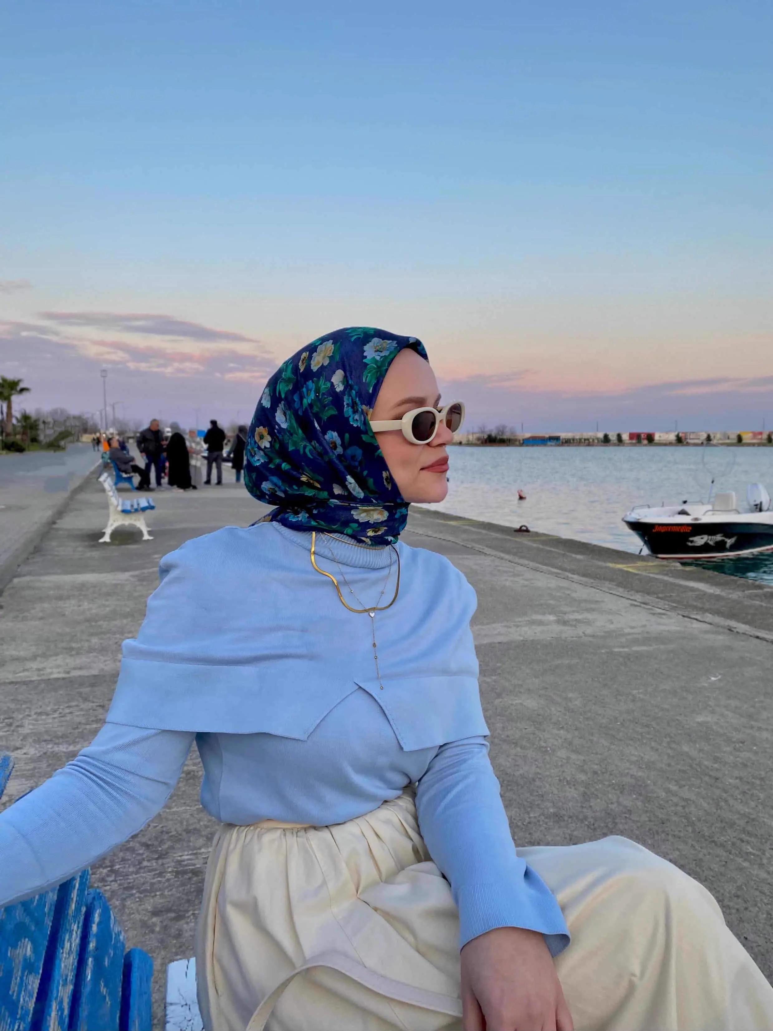 FLORINA DESEN EŞARP LACİVERT