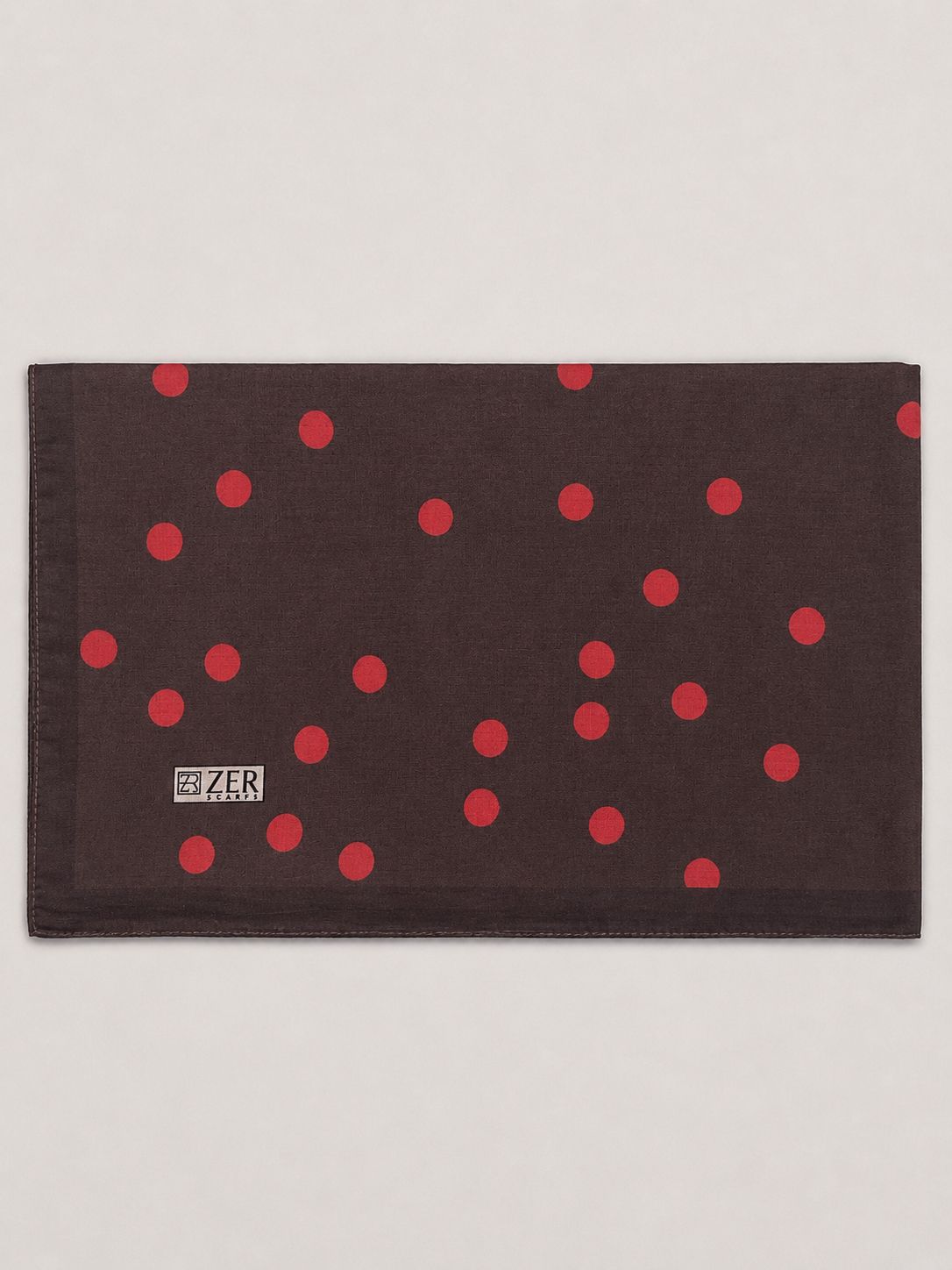 POLKA DOTS DESENLİ ŞAL KAHVE-KIRMIZI