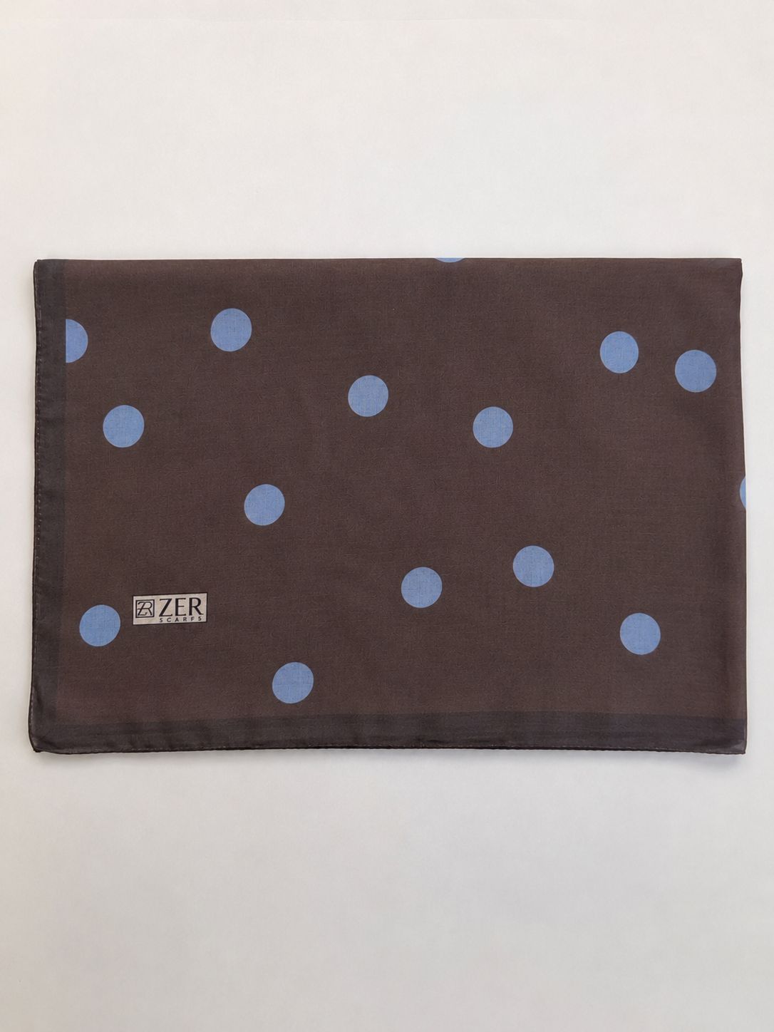 POLKA DOTS DESENLİ ŞAL KAHVE-BEBEK MAVİ