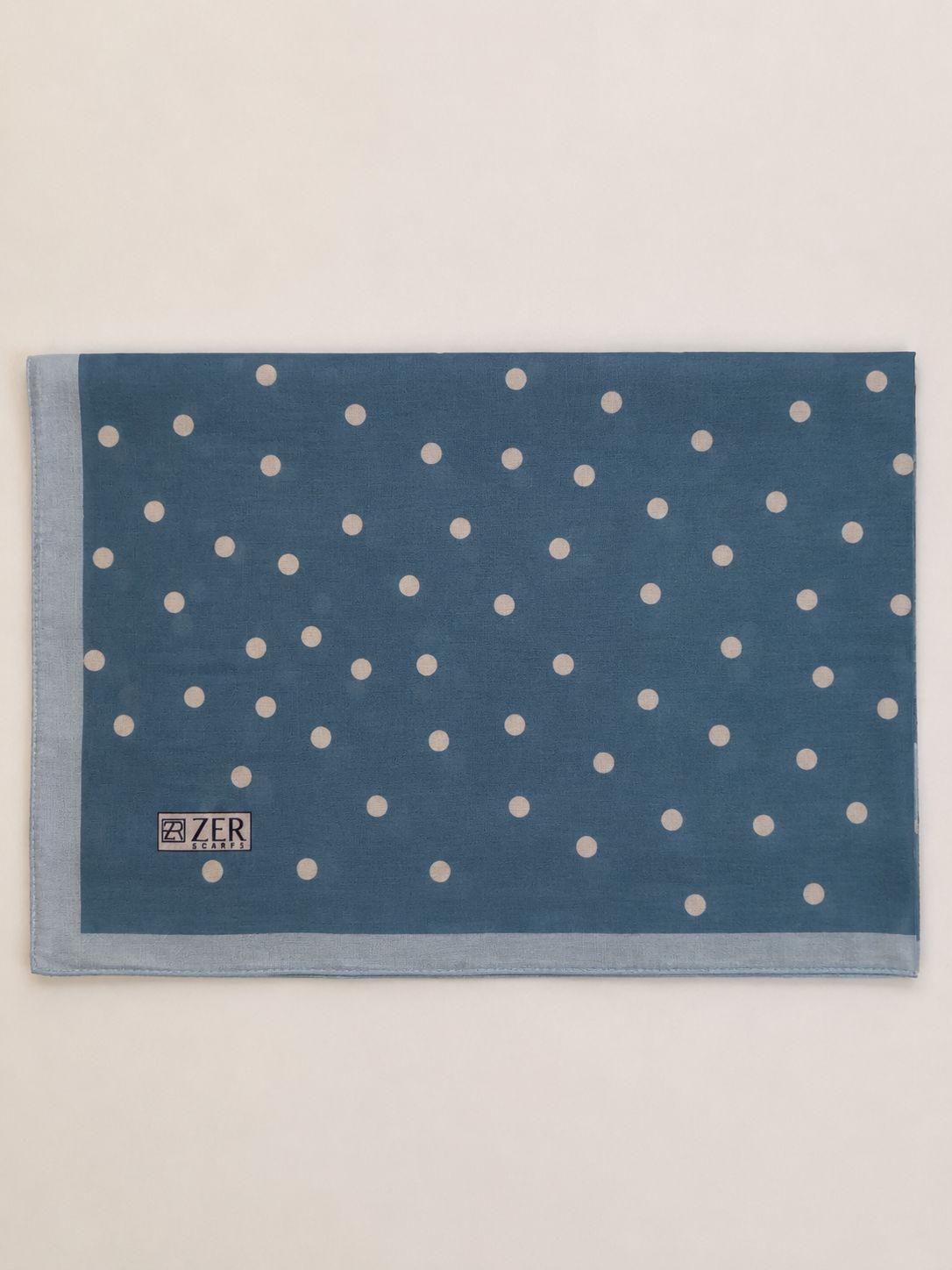 POLKA DOTS DESENLİ ŞAL MAVİ