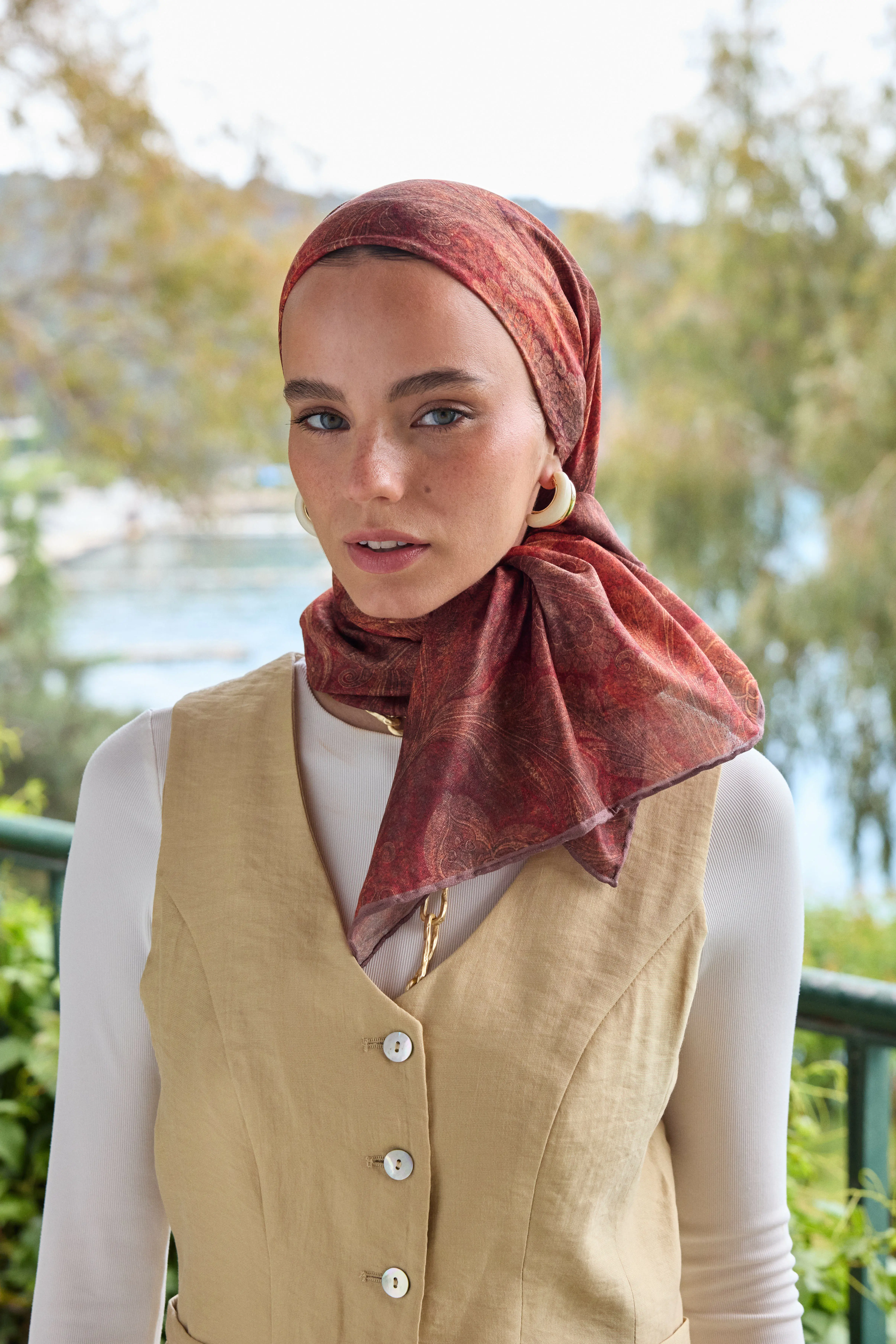 PAISLEY DESEN EŞARP KIZIL
