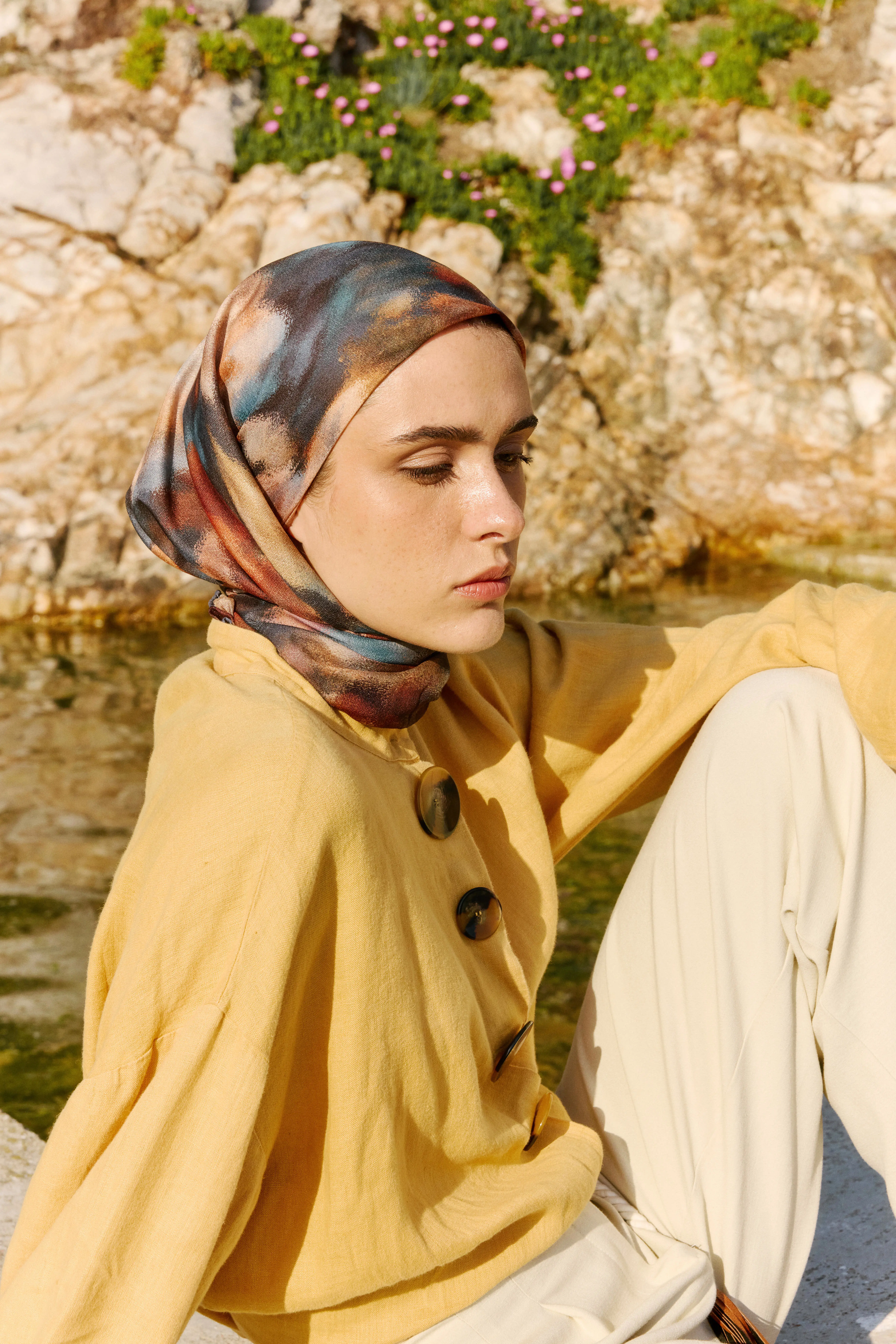 BLOOM DESEN EŞARP TOPRAK