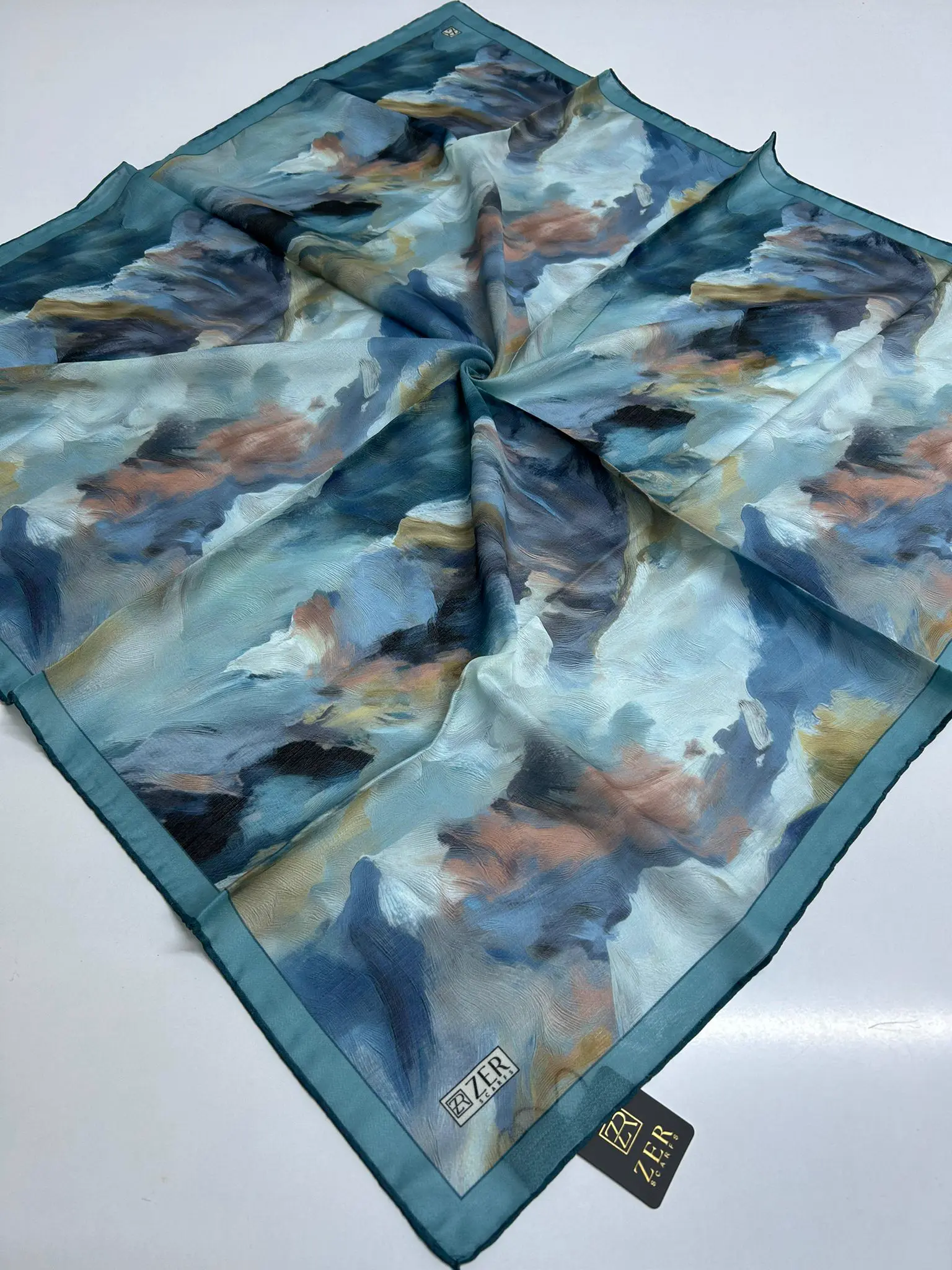 FIRÇA DESEN EŞARP SOFT MAVİ