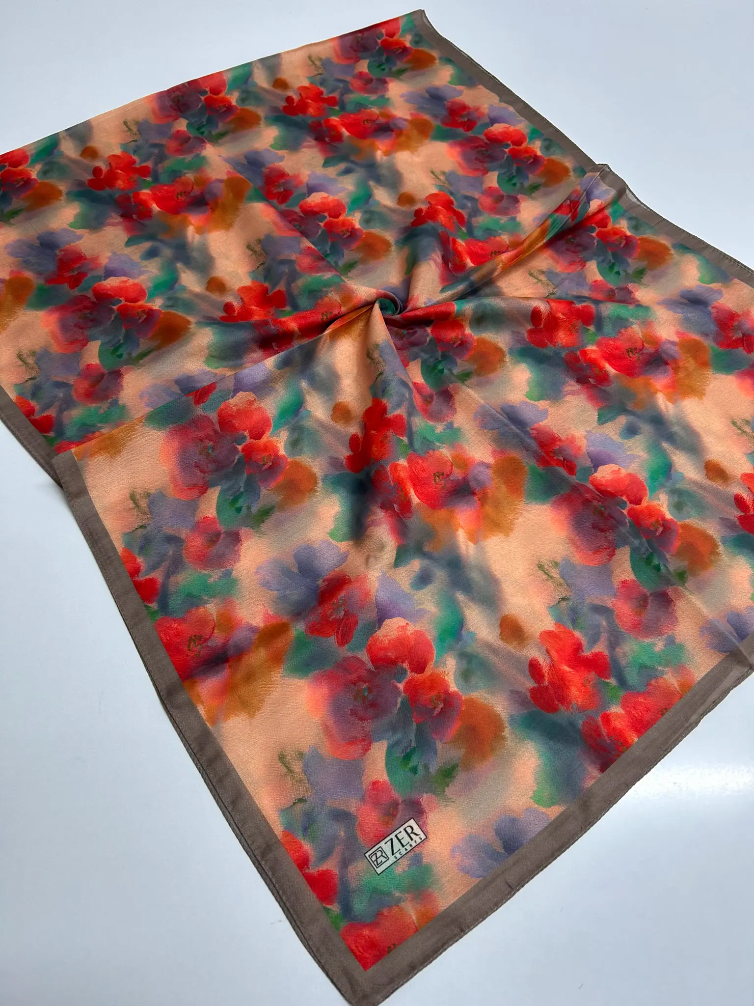 FLORA DREAM DESEN ŞAL LATTE