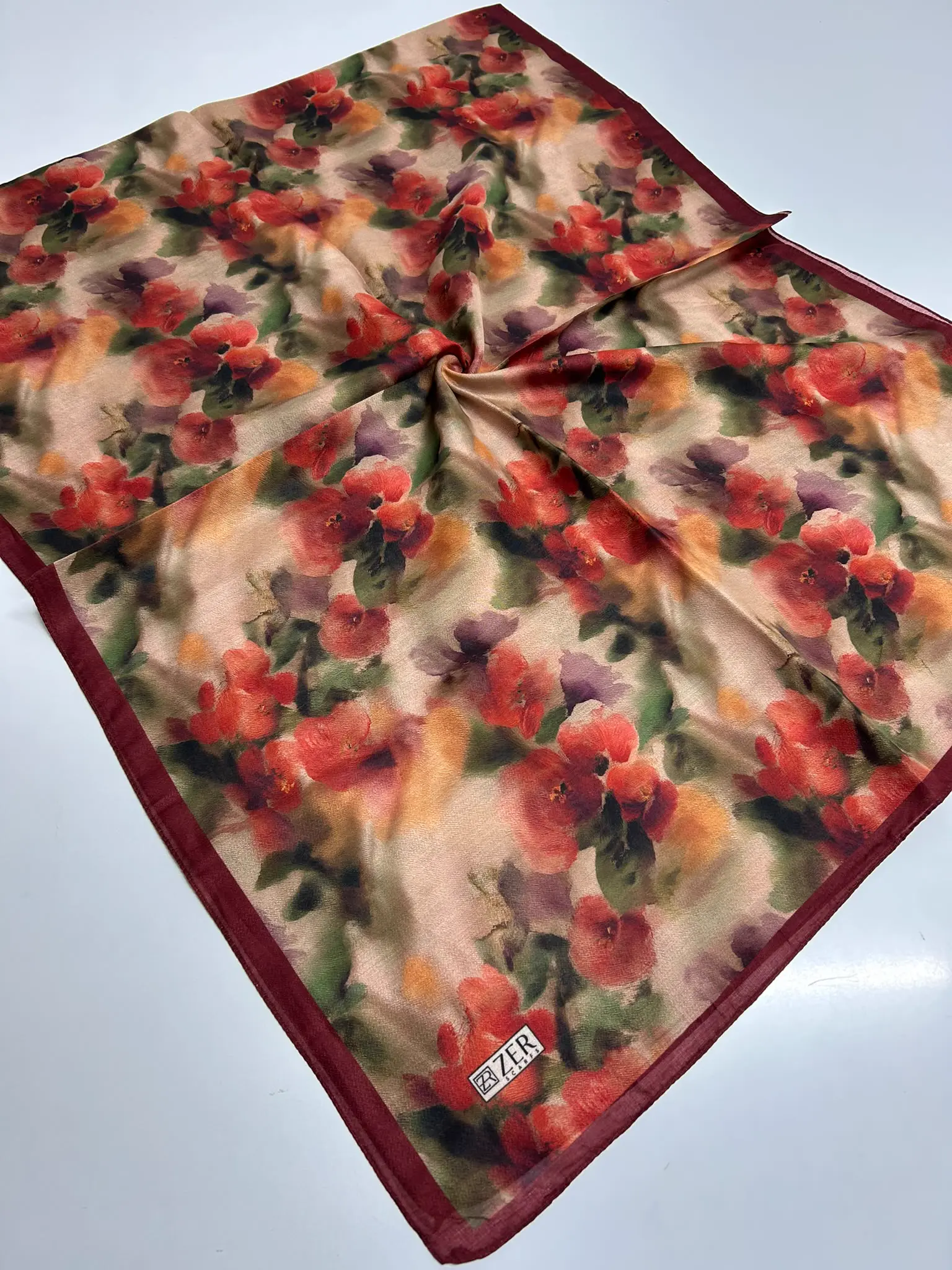 FLORA DREAM DESEN ŞAL BORDO