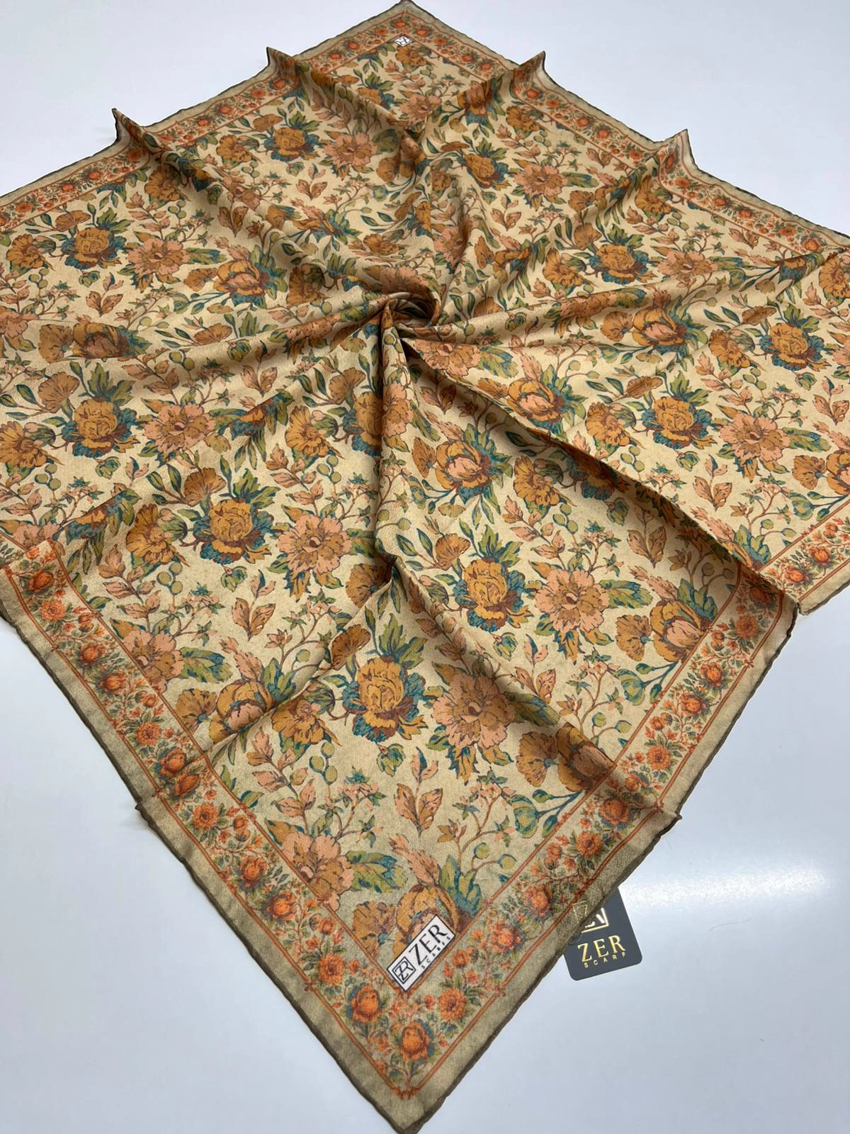 ETHNIC BLOOM DESEN EŞARP HAKİ