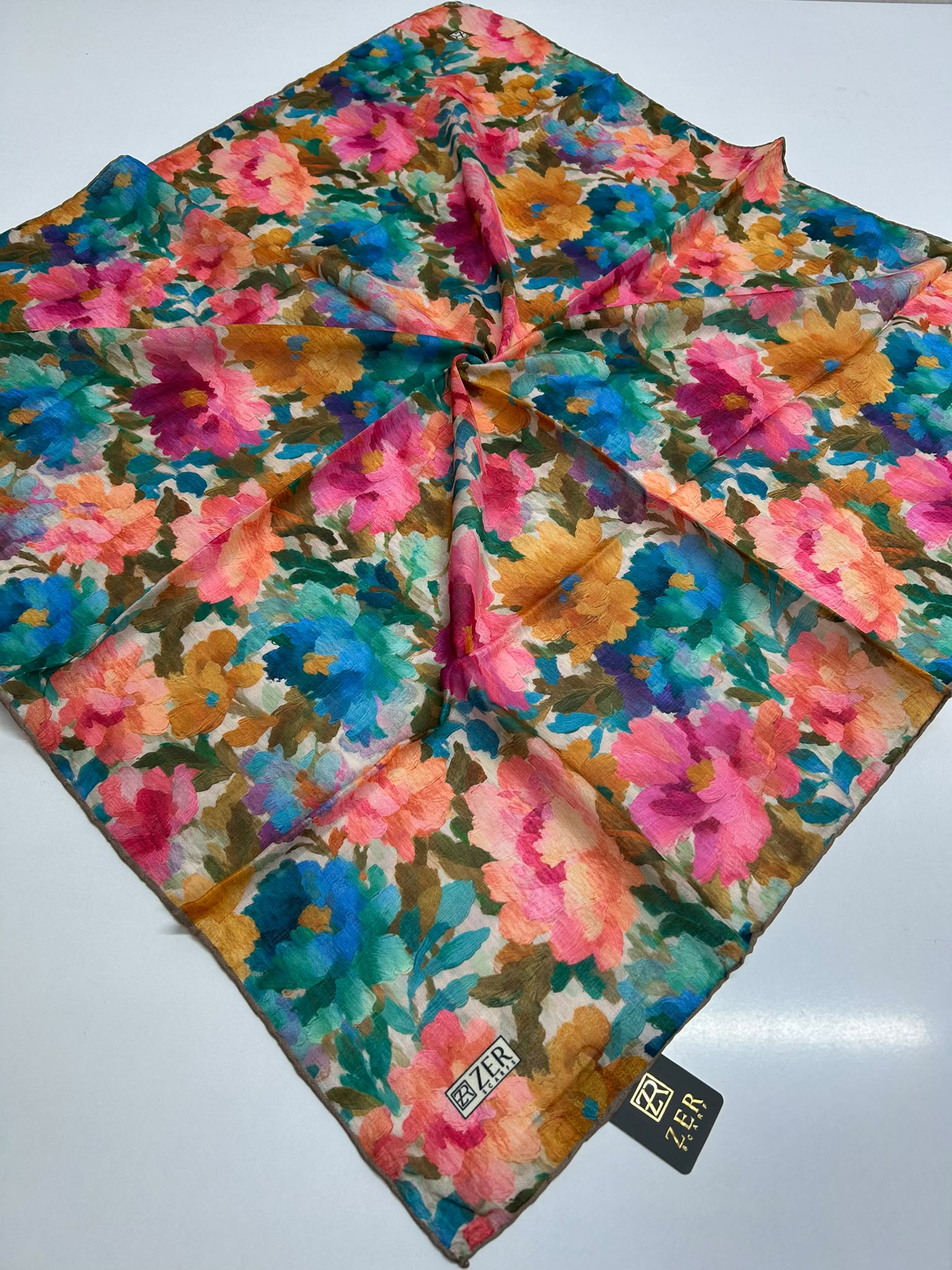 AMBER BLOOM DESEN EŞARP PEMBE