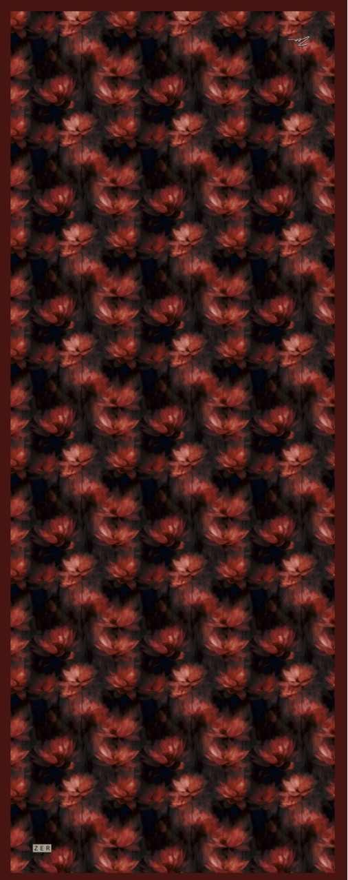 LİLİUM DESEN RAMİ ŞAL BORDO