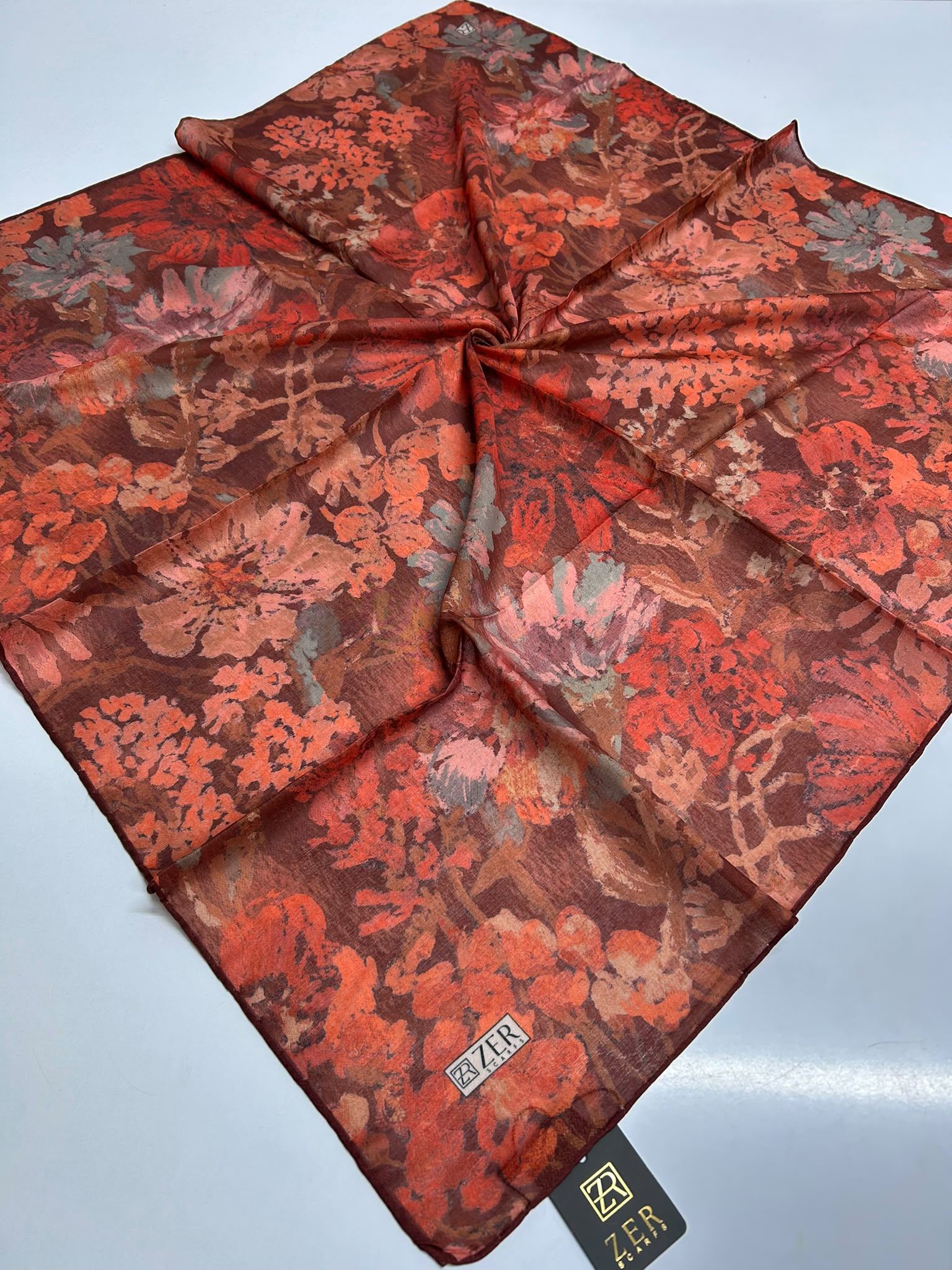 ARTRESSA DESEN MİX EŞARP KİREMİT-BORDO