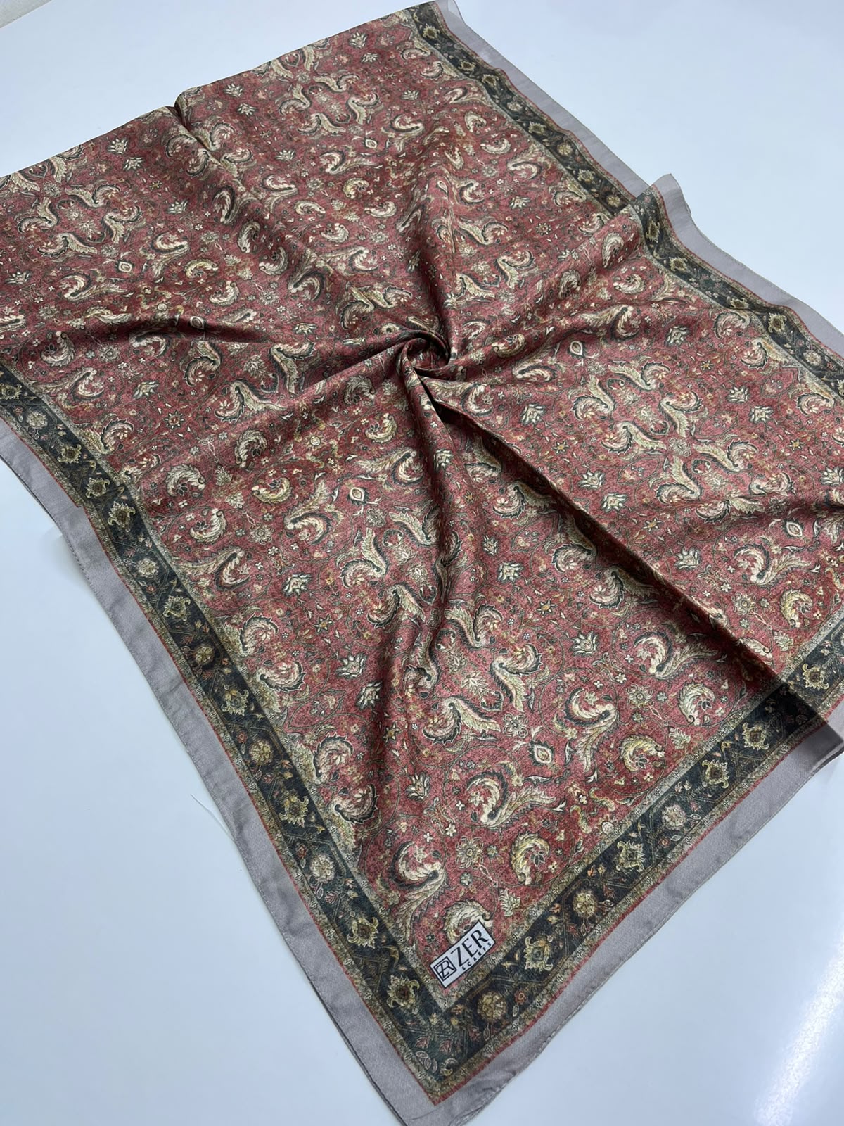 RUMİ DESEN ŞAL BORDO