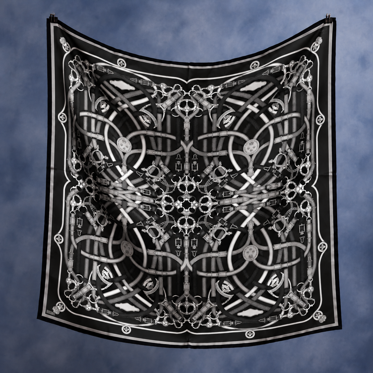 140*140 BUCKLE DESEN 4 EŞARP/OMUZ ŞALI SİYAH